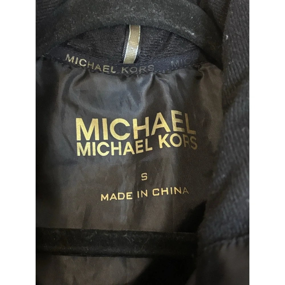 Women's Michael Kors Black Puffer‎ Vest Size S Small Quilted - No Zip On Hood